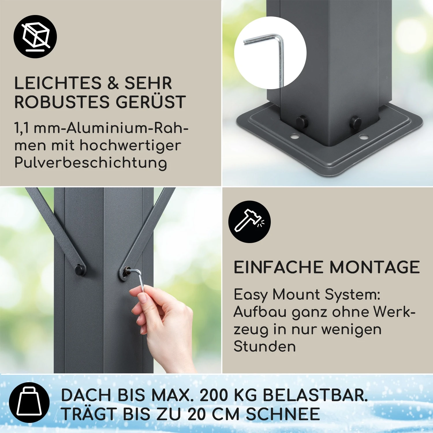 Pantheon Solid Sky Expand Pavillon 3x2,5x3 m Aluminium Polycarbonat Pantheon Solid Sky Expand Pavillon 3x2,5x3 M Aluminium Polycarbonat -Klarstein Verkaufs 10034750 de 0003 usp