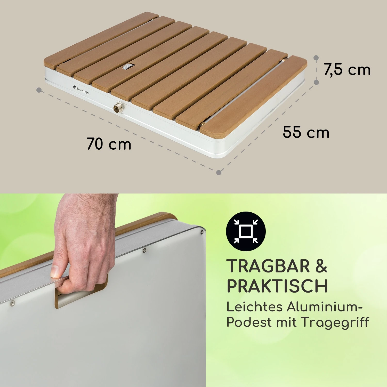 Sumatra Breeze Square Gartendusche WPC Aluminium 70x55cm eckig Sumatra Breeze Square Gartendusche WPC Aluminium 70x55cm Eckig -Klarstein Verkaufs 10034759 de 0006 usp