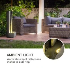 Riverrun Gartenbrunnen Zimmerbrunnen Indoor Outdoor 12W Pumpe LED-Ring -Klarstein Verkaufs 10034777 yy 0006 logo Blumfeldt Riverrun Gartenbrunnen Zimmerbrunnen