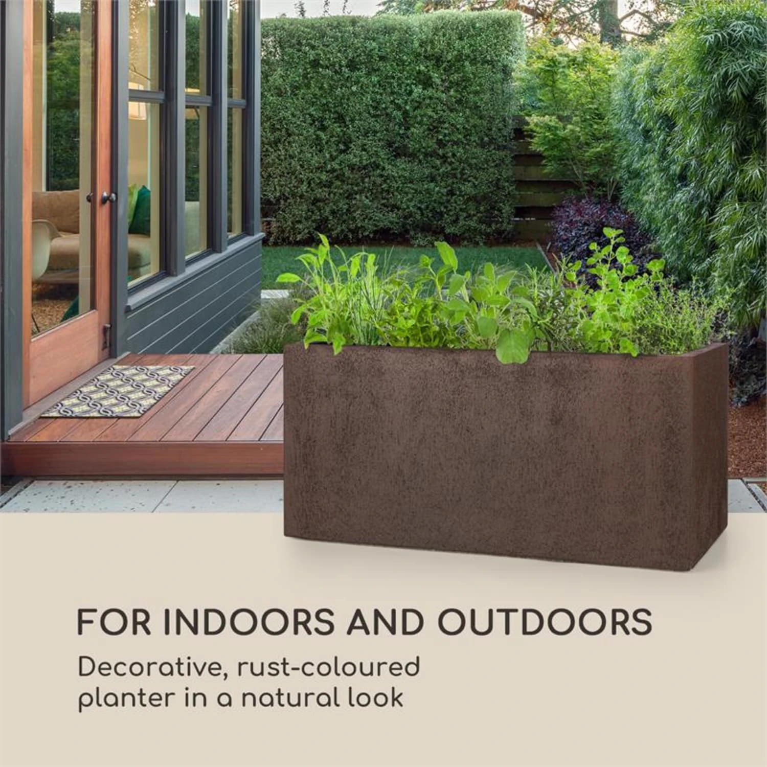 Solid Grow Rust Pflanzgefäß 80 x 38 x 38 cm Fibreclay rostfarben Solid Grow Rust Pflanzgefäß 80 X 38 X 38 Cm Fibreclay Rostfarben -Klarstein Verkaufs