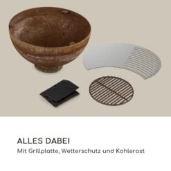 Savage Feuerschale Mit Grill  Ø: 60,5 Cm Stahl Inkl. Wetterschutz Rost -Klarstein Verkaufs 10034800 de 0008 logo