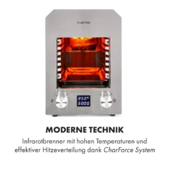 Hannibal Hochtemperaturgrill Indoor 2.200W 850°C Edelstahl Silber -Klarstein Verkaufs 10034803 de 0003 logo