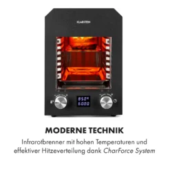 Hannibal Hochtemperaturgrill Indoor 2.200W 850°C Edelstahl Schwarz -Klarstein Verkaufs 10034804 de 0003 logo