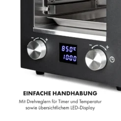 Hannibal Hochtemperaturgrill Indoor 2.200W 850°C Edelstahl Schwarz -Klarstein Verkaufs 10034804 de 0005 logo