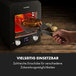 Hannibal Hochtemperaturgrill Indoor 2.200W 850°C Edelstahl Schwarz -Klarstein Verkaufs 10034804 de 0006 logo