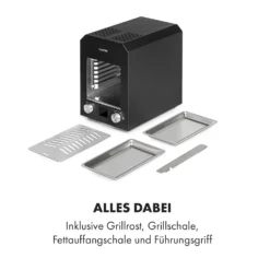 Hannibal Hochtemperaturgrill Indoor 2.200W 850°C Edelstahl Schwarz -Klarstein Verkaufs 10034804 de 0008 logo