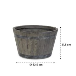 Winegrow Pflanzgefäß 52,5 X 31,5 Cm (ØxH) Leicht Fibreclay Grau -Klarstein Verkaufs 10034811 yy 0008 logo blumfeldt Winegrow Pflanzgefaess grau