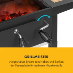 Meat Machine Holzkohlegrill BBQ 45x32,5cm Thermometer Bodenrollen -Klarstein Verkaufs 10034819 de 0004 logo