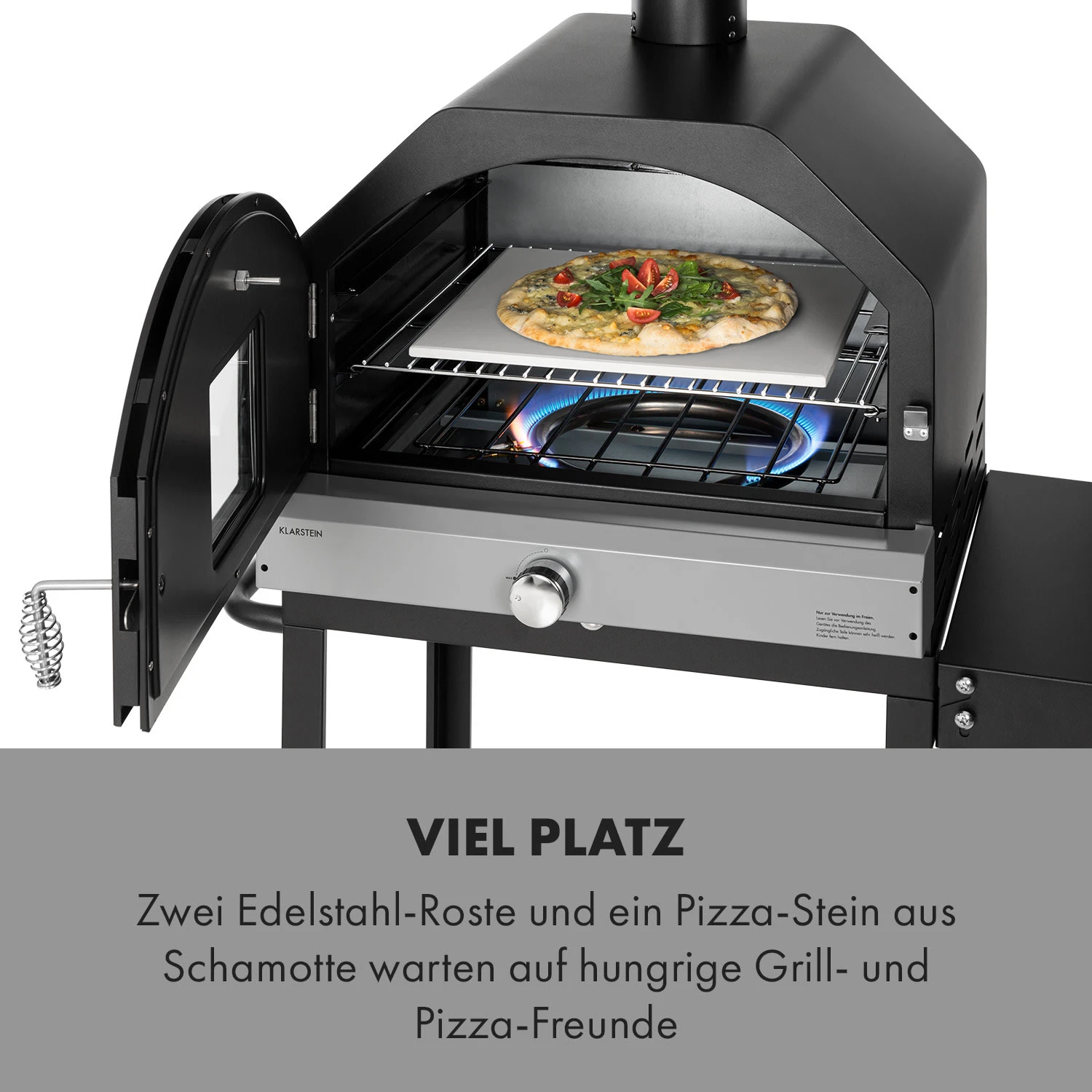 Pizzaiolo Pro Pizza-Gasgrill 76x143x66cm Schamottestein Stahl mobil Pizzaiolo Pro Pizza-Gasgrill 76x143x66cm Schamottestein Stahl Mobil -Klarstein Verkaufs 10034844 de 0003 logo