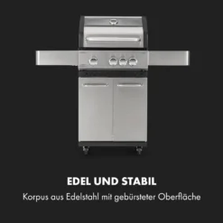 Valkyrie Gasgrill 3x3,2 + 2,9 KW Sichtfenster 54x42 Cm Grill Edelstahl 3 Valkyrie Gasgrill 3x3,2 + 2,9 KW Sichtfenster 54x42 Cm Grill Edelstahl -Klarstein Verkaufs 10034845 de 0004 logo