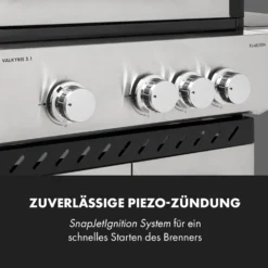 Valkyrie Gasgrill 3x3,2 + 2,9 KW Sichtfenster 54x42 Cm Grill Edelstahl 8 Valkyrie Gasgrill 3x3,2 + 2,9 KW Sichtfenster 54x42 Cm Grill Edelstahl -Klarstein Verkaufs 10034845 de 0009 logo
