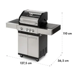 Valkyrie Gasgrill 3x3,2 + 2,9 KW Sichtfenster 54x42 Cm Grill Edelstahl 9 Valkyrie Gasgrill 3x3,2 + 2,9 KW Sichtfenster 54x42 Cm Grill Edelstahl -Klarstein Verkaufs 10034845 yy 0010 logo Klarstein Valkyrie Gasgrill 3plus1 Brenner Edelstahl