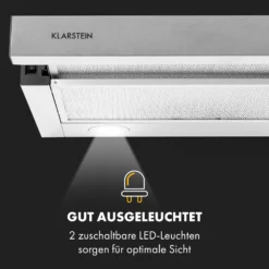 Viola Dunstabzugshaube Edelstahl 59,6 Cm 612m³/h EEK A Silber -Klarstein Verkaufs 10034862 de 0005 logo