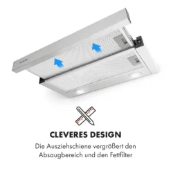 Viola Dunstabzugshaube Edelstahl 59,6 Cm 612m³/h EEK A Silber -Klarstein Verkaufs 10034862 de 0006 logo