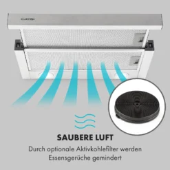 Viola Dunstabzugshaube Edelstahl 59,6 Cm 612m³/h EEK A Silber -Klarstein Verkaufs 10034862 de 0007 logo