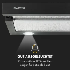 Viola Dunstabzugshaube Edelstahl 59,6 Cm 612m³/h EEK A Schwarz -Klarstein Verkaufs 10034863 de 0005 logo