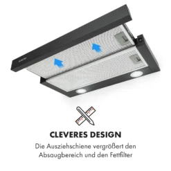 Viola Dunstabzugshaube Edelstahl 59,6 Cm 612m³/h EEK A Schwarz -Klarstein Verkaufs 10034863 de 0006 logo