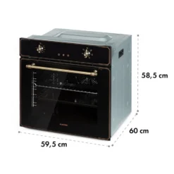 Elizabeth Einbaubackofen Retro 2200 Watt 70l Messingoptik Display -Klarstein Verkaufs 10034880 yy 0009 logo Klarstein Elizabeth Einbaubackofen schwarz