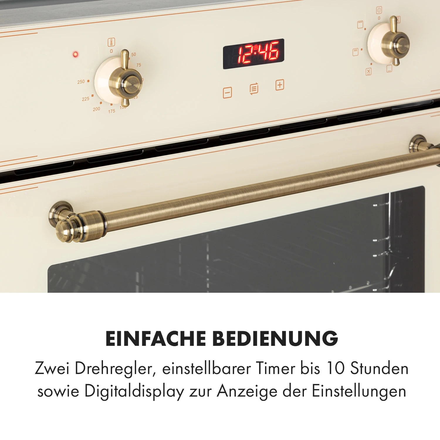 Elizabeth Einbaubackofen Retro 2200W 70L 50 - 250 °C Timer Display Elizabeth Einbaubackofen Retro 2200W 70L 50 - 250 °C Timer Display -Klarstein Verkaufs 10034881 de 0005 logo