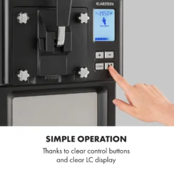 Sweet Sundae Eiscrememaschine Kompressor 1,5l Edelstahl Schwarz -Klarstein Verkaufs 10034911 uk 0007 logo Klarstein Sahnehaeubchen Eiscrememaschine schwarz