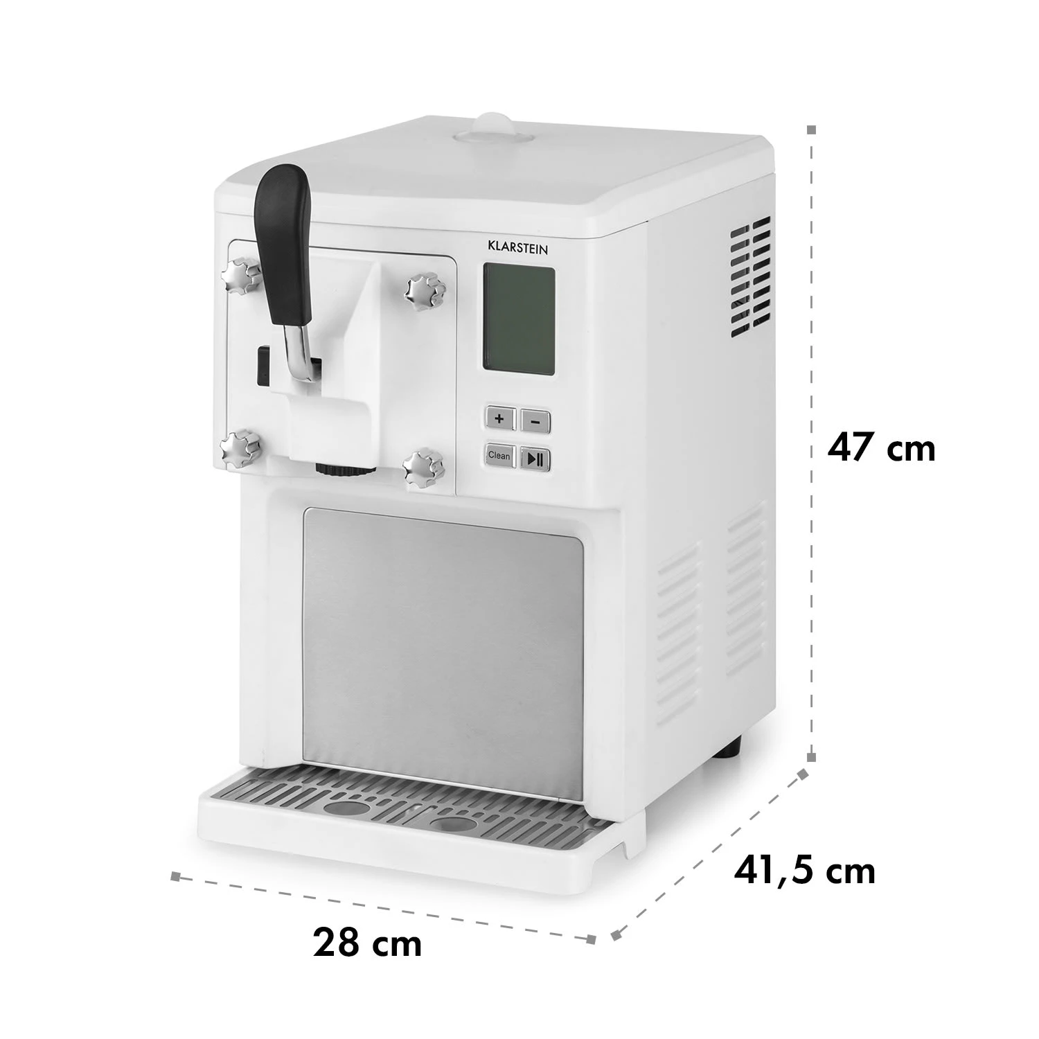 Sweet Sundae Eiscrememaschine Kompressor 1,5l Edelstahl weiß Sweet Sundae Eiscrememaschine Kompressor 1,5l Edelstahl Weiß -Klarstein Verkaufs 10034912 yy 0010 logo Klarstein Sahnehaeubchen Eiscrememaschine weiss