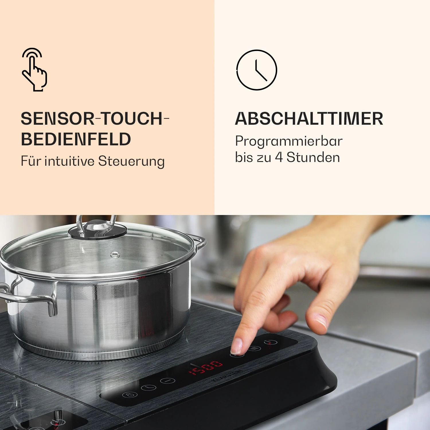 InnoChef Induktionskochfeld 3400W Touch Control Glaskeramik InnoChef Induktionskochfeld 3400W Touch Control Glaskeramik -Klarstein Verkaufs 10034919 de 0004 logo