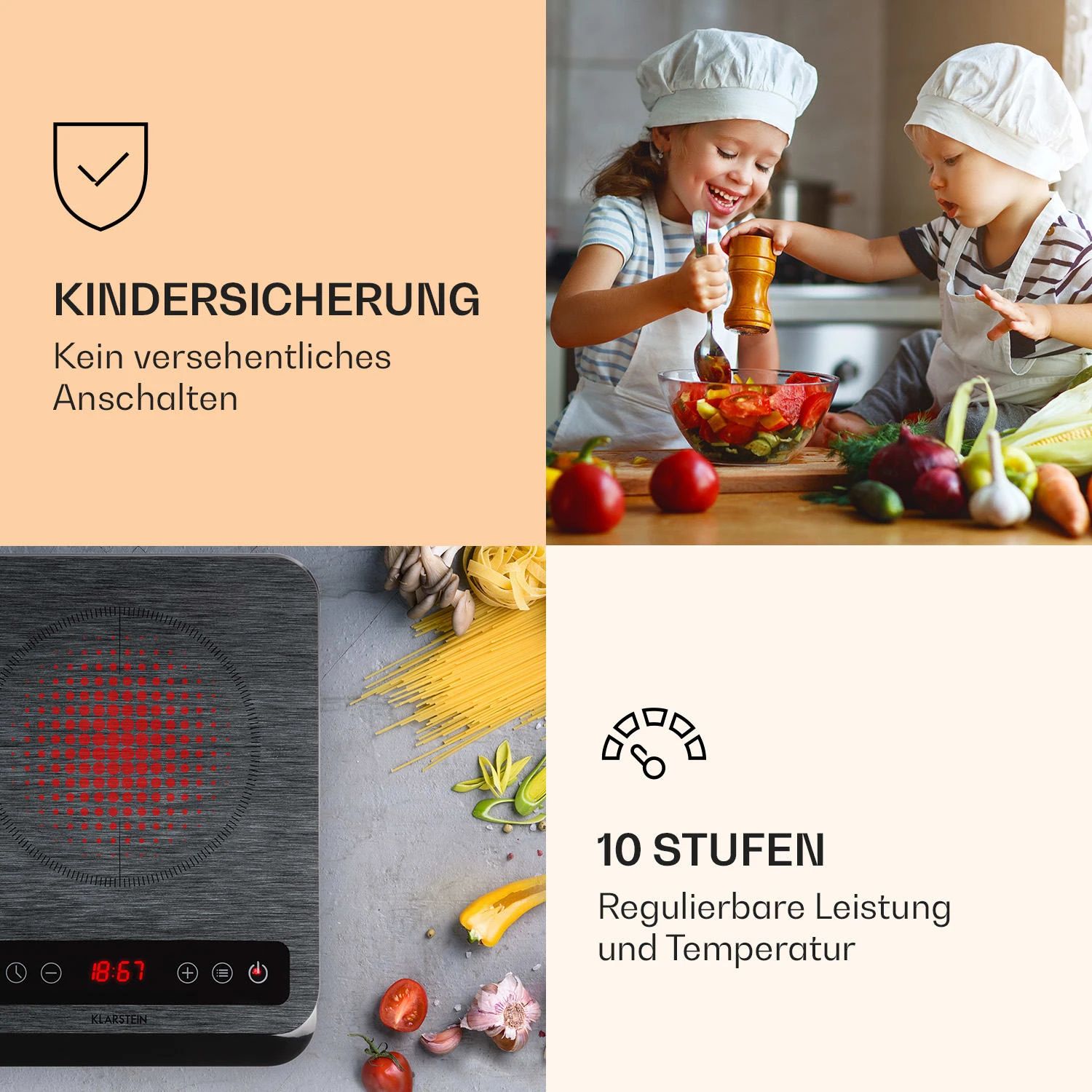 InnoChef Induktionskochfeld 3400W Touch Control Glaskeramik InnoChef Induktionskochfeld 3400W Touch Control Glaskeramik -Klarstein Verkaufs 10034919 de 0005 logo