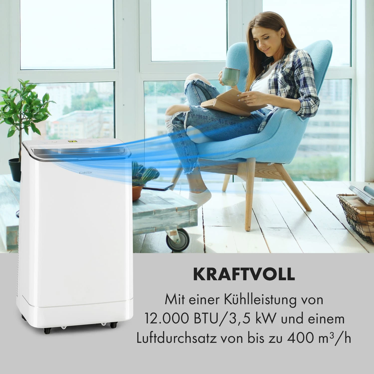 Iceblock Klimaanlage 3-in-1 12.000 BTU/3,5 kW 400 m³/h max. Iceblock Klimaanlage 3-in-1 12.000 BTU/3,5 KW 400 M³/h Max. -Klarstein Verkaufs 10034924 de 0002 logo