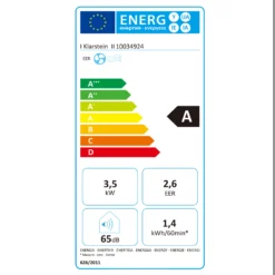 Iceblock Klimaanlage 3-in-1 12.000 BTU/3,5 KW 400 M³/h Max. 9 Iceblock Klimaanlage 3-in-1 12.000 BTU/3,5 KW 400 M³/h Max. -Klarstein Verkaufs 10034924 energy label