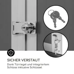 Schatzkammer Gartenschuppen UV-Schutz PVC Schloss Seitenfenster Grau -Klarstein Verkaufs 10034925 de 0007 logo