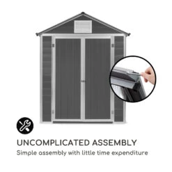 Schatzkammer Gartenschuppen UV-Schutz PVC Schloss Seitenfenster Grau -Klarstein Verkaufs 10034925 uk 0008 logo blumfeldt Schatzkammer Gartenschuppen blau