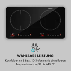 Cookio Kochfeld Induktion Freistehend 3500 W Bis 240 °C Glaskeramik -Klarstein Verkaufs 10034949 de 0004 logo