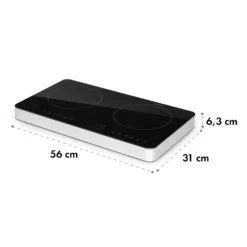 Cookio Kochfeld Induktion Freistehend 3500 W Bis 240 °C Glaskeramik -Klarstein Verkaufs 10034949 yy 0009 logo Klarstein Cookio Doppel Induktionskochfeld schwarz