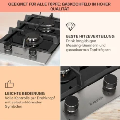 Alchemist Domino Gaskochfeld 2-flammig Aluminium-Brenner Glaskeramik 3 Alchemist Domino Gaskochfeld 2-flammig Aluminium-Brenner Glaskeramik -Klarstein Verkaufs 10034968 de 0004 usp