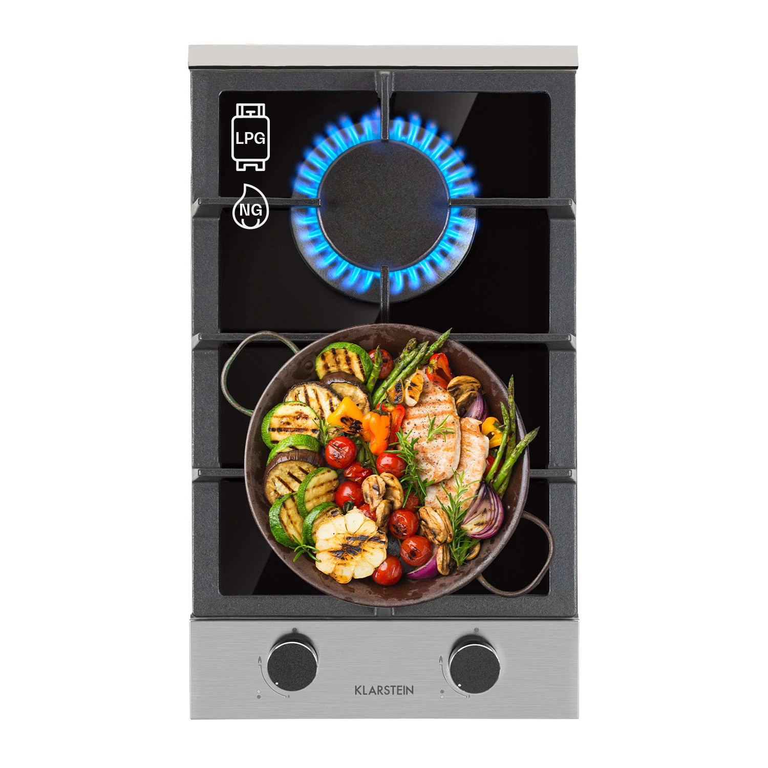 Alchemist Domino Gaskochfeld 2-flammig Aluminium-Brenner Glaskeramik Alchemist Domino Gaskochfeld 2-flammig Aluminium-Brenner Glaskeramik -Klarstein Verkaufs 10034968 yy 0001 titel