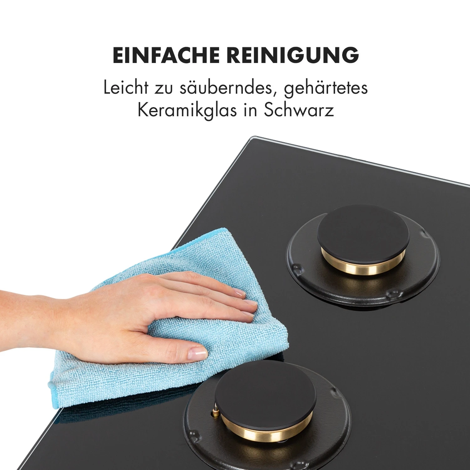 Goldflame 4 Gaskochfeld 4-flammig Messing-Brenner Glaskeramik schwarz Goldflame 4 Gaskochfeld 4-flammig Messing-Brenner Glaskeramik Schwarz -Klarstein Verkaufs 10034972 de 0008 logo