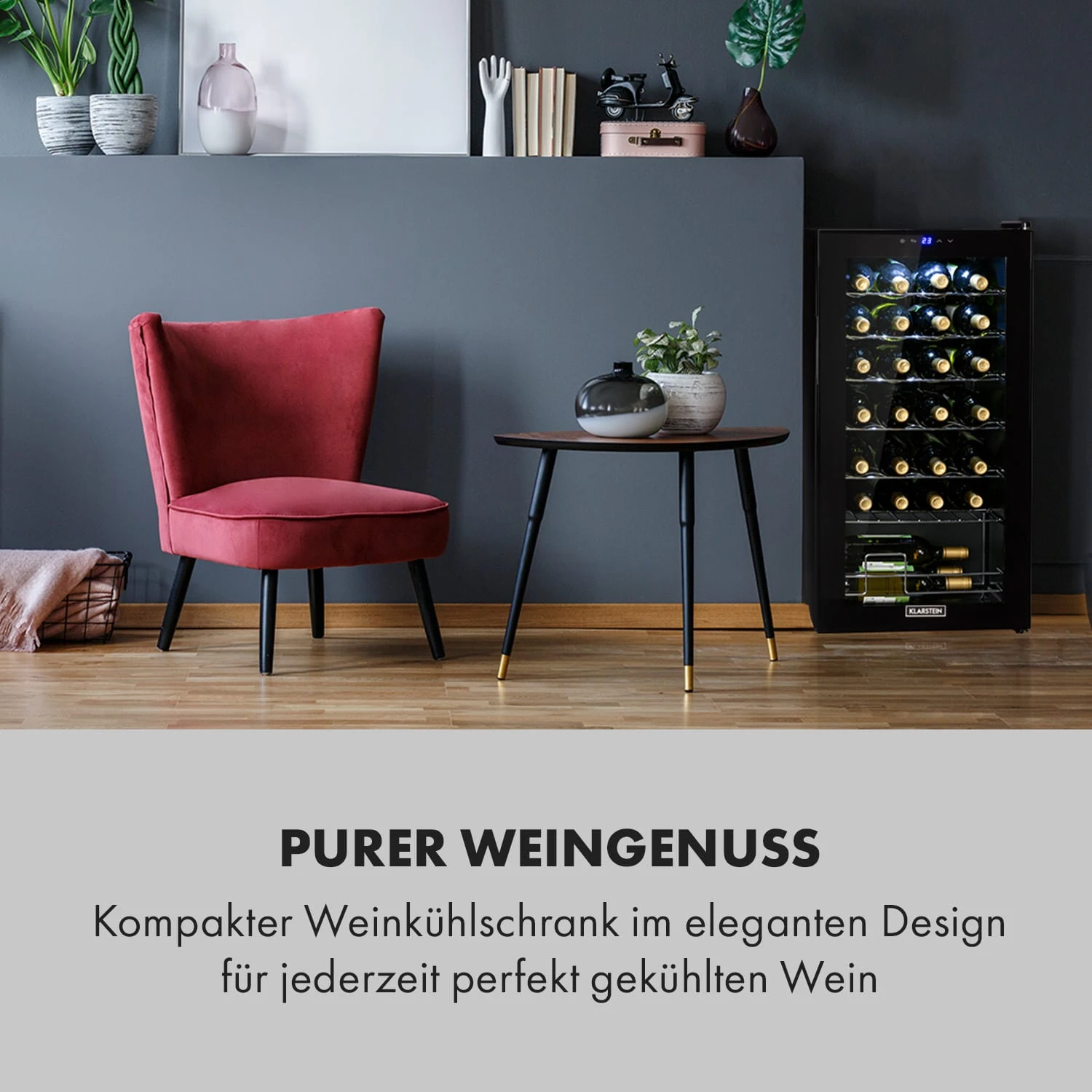 Shiraz 28 Uno Weinkühlschrank 74l 28Fl Touch-Bedienfeld 5-18°C Shiraz 28 Uno Weinkühlschrank 74l 28Fl Touch-Bedienfeld 5-18°C -Klarstein Verkaufs 10035029 de 0002 logo