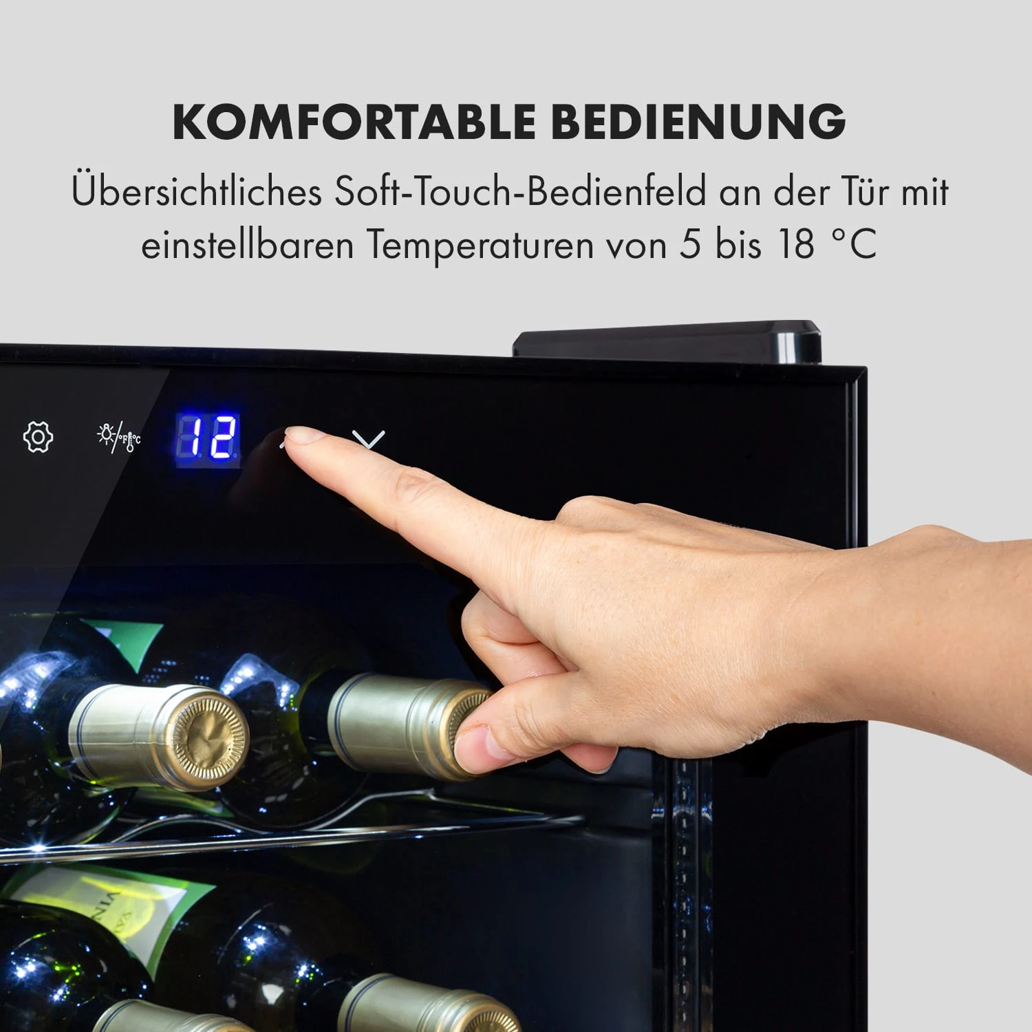 Shiraz 28 Uno Weinkühlschrank 74l 28Fl Touch-Bedienfeld 5-18°C Shiraz 28 Uno Weinkühlschrank 74l 28Fl Touch-Bedienfeld 5-18°C -Klarstein Verkaufs 10035029 de 0004 logo
