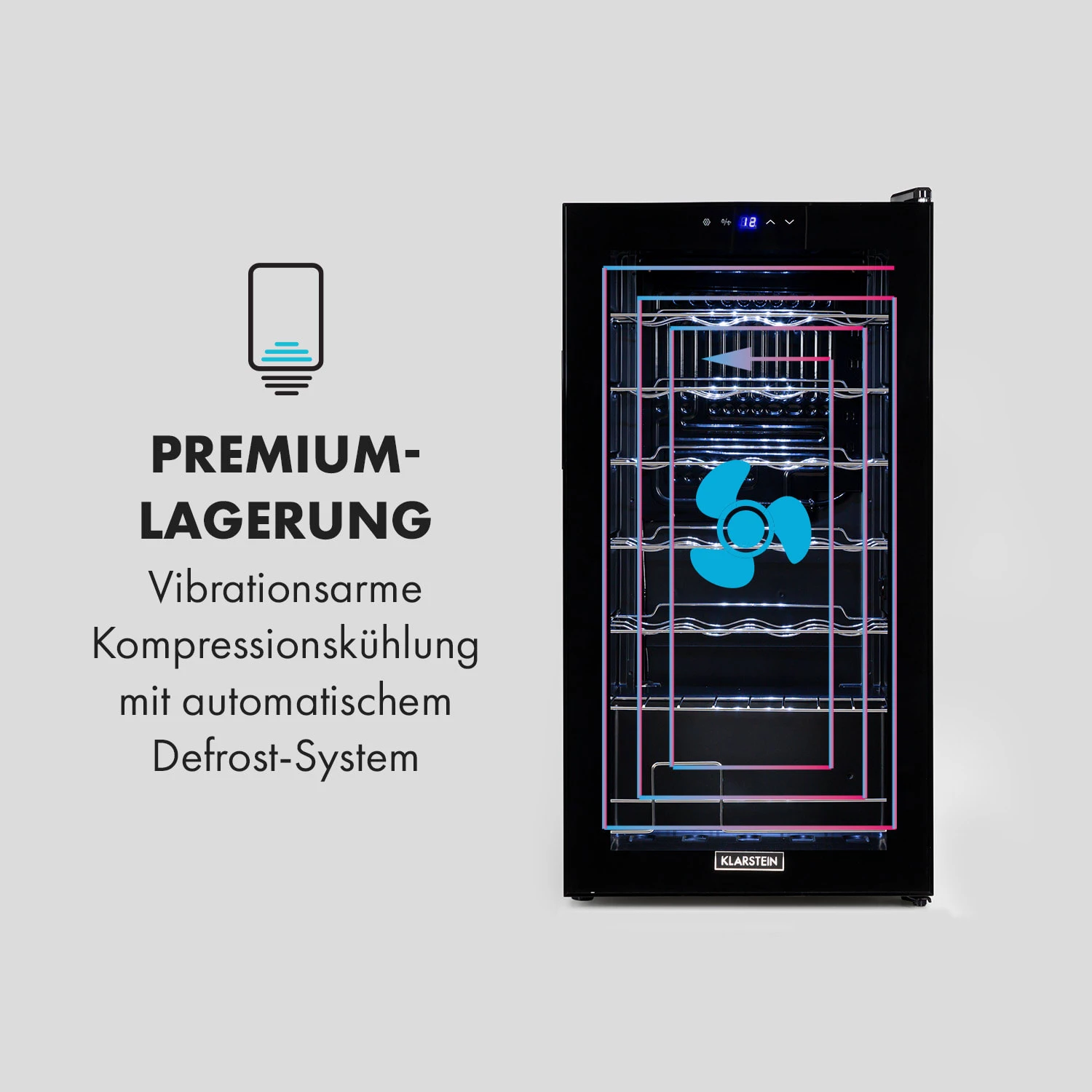 Shiraz 28 Uno Weinkühlschrank 74l 28Fl Touch-Bedienfeld 5-18°C Shiraz 28 Uno Weinkühlschrank 74l 28Fl Touch-Bedienfeld 5-18°C -Klarstein Verkaufs 10035029 de 0005 logo