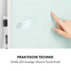 Hot Spot Crystal Flow Badheizer 45x82cm 36m² 2000W 5-40°C LED -Klarstein Verkaufs 10035035 de 0005 logo