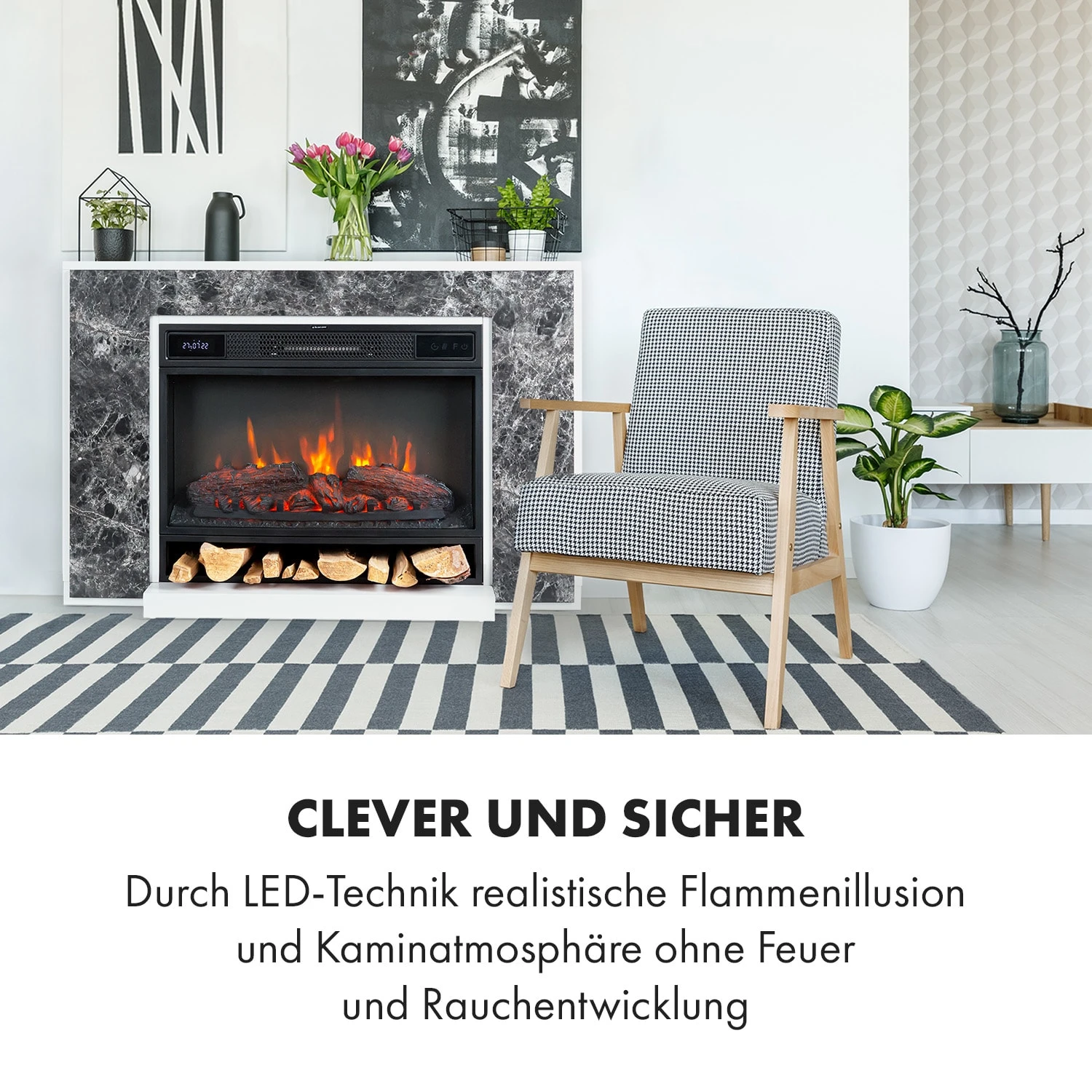 Vulsini Nightfall Elektrokamin 1900 W LED-Technik Fernbedienung Vulsini Nightfall Elektrokamin 1900 W LED-Technik Fernbedienung -Klarstein Verkaufs 10035039 de 0002 logo