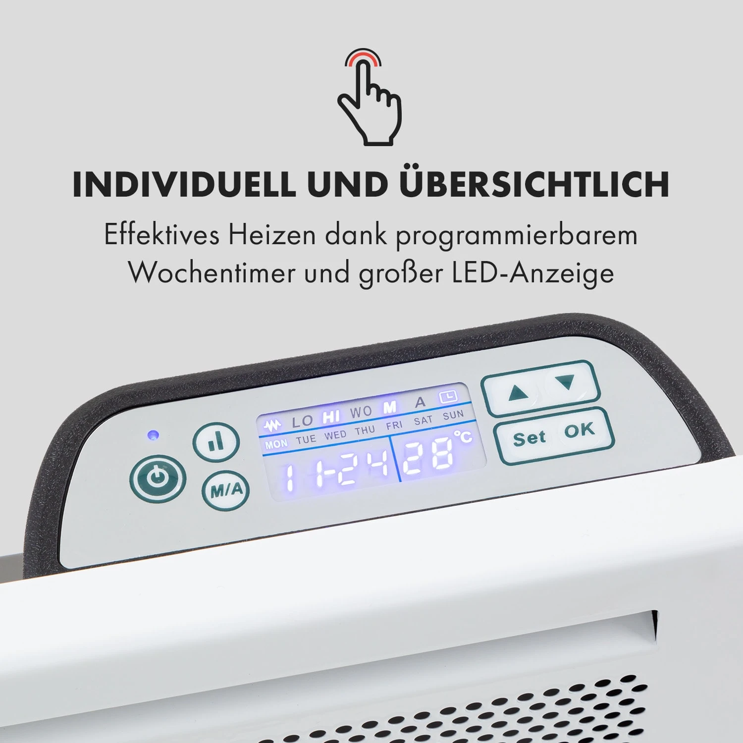 Klarstein Hot Spot Slimcurve Double Wave 2-in-1 Heizgerät 1000W Wochentimer weiß Klarstein Hot Spot Slimcurve Double Wave 2-in-1 Heizgerät 1000W Wochentimer Weiß -Klarstein Verkaufs 10035059 de 0004 logo