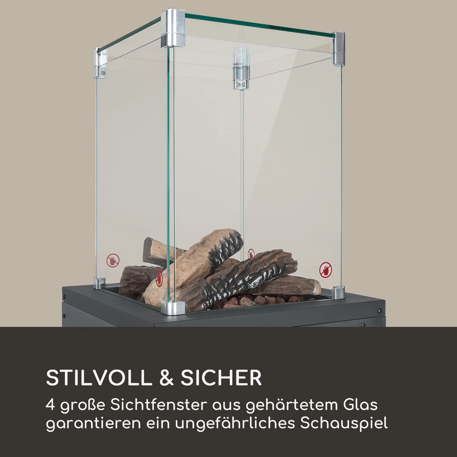 Flagranti Crystal View Gasheizstrahler 8kW Edelstahl Flagranti Crystal View Gasheizstrahler 8kW Edelstahl -Klarstein Verkaufs 10035094 de 0005 logo