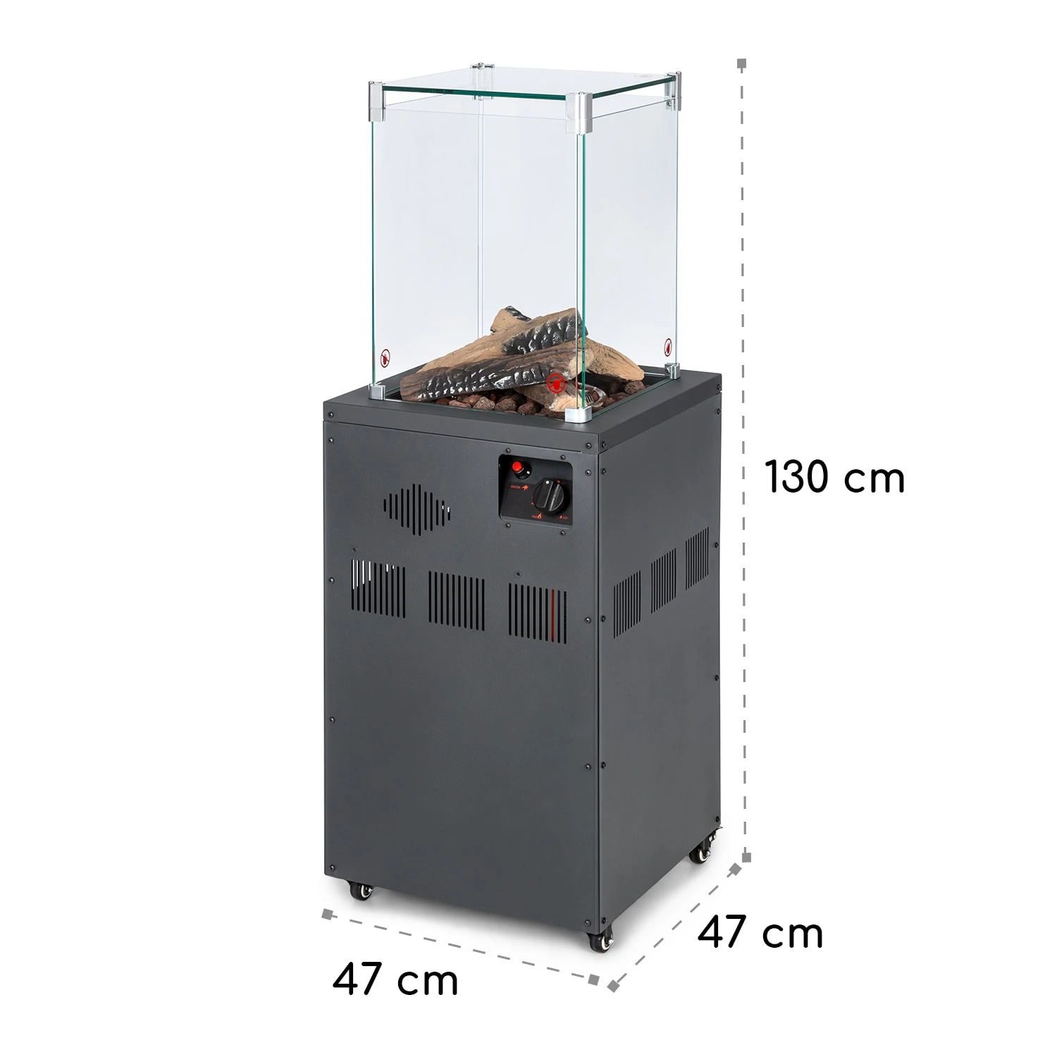 Flagranti Crystal View Gasheizstrahler 8kW Edelstahl Flagranti Crystal View Gasheizstrahler 8kW Edelstahl -Klarstein Verkaufs 10035094 yy 0009 logo Blumfeldt Flagranti Crystal View Gasheizer grau