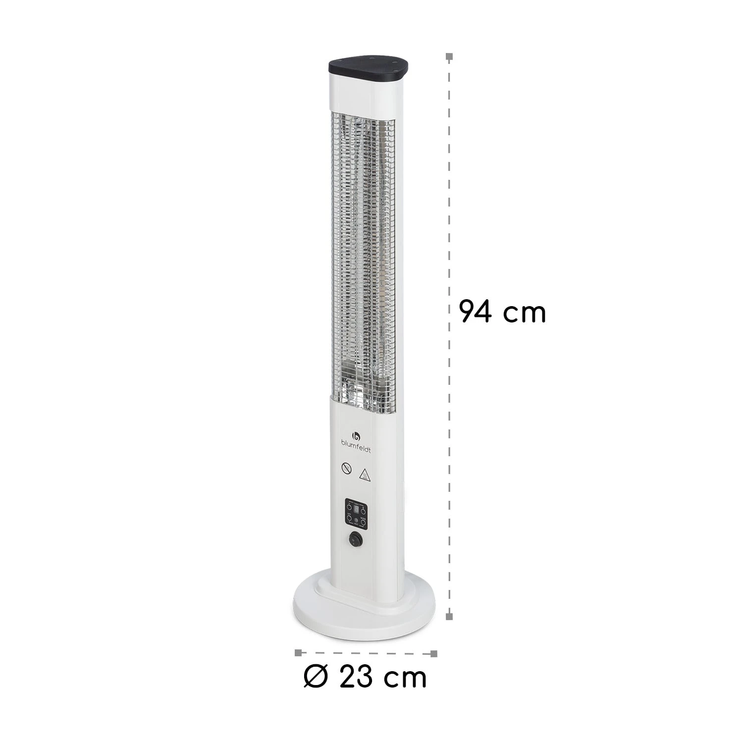 Heat Guru Plus Outdoor Heizstrahler 1200W 3 Heizstufen Fernbedienung -Klarstein Verkaufs 10035096 yy 0010 logo blumfeldt Heat Guru Plus In and Out Heizstrahler weiss
