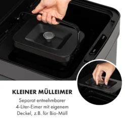 Touchless Black Stainless Steel Müllsammler Sensor 72L 4 Behälter ABS / PP / Edelstahl Schwarz -Klarstein Verkaufs 10035097 de 0004 logo