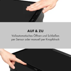 Touchless Black Stainless Steel Müllsammler Sensor 72L 4 Behälter ABS / PP / Edelstahl Schwarz -Klarstein Verkaufs 10035097 de 0007 logo