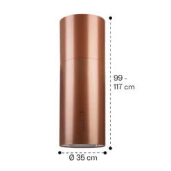 Beretta Inselabzugshaube Ø35cm Ab-/Umluft 650m³/h LED Aktivkohlefilter -Klarstein Verkaufs 10035166 yy 0011 dimensions