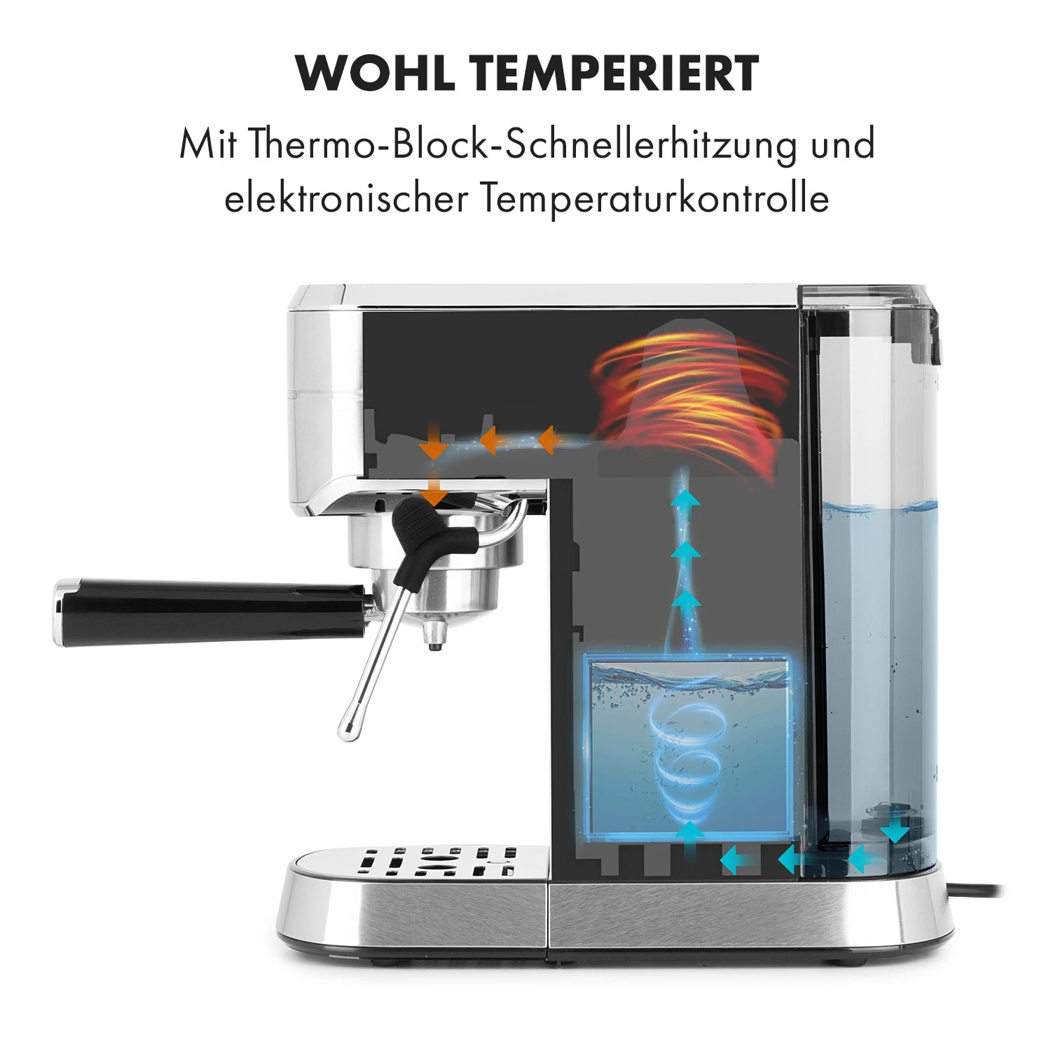 Futura Espressomaker 20 bar 1450 Watt 20 bar Wassertank: 1,25 Liter rostfreier Edelstahl Futura Espressomaker 20 Bar 1450 Watt 20 Bar Wassertank: 1,25 Liter Rostfreier Edelstahl -Klarstein Verkaufs 10035183 de 0003 logo