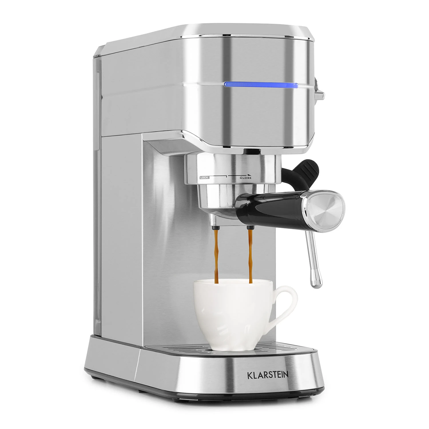 Futura Espressomaker 20 bar 1450 Watt 20 bar Wassertank: 1,25 Liter rostfreier Edelstahl Futura Espressomaker 20 Bar 1450 Watt 20 Bar Wassertank: 1,25 Liter Rostfreier Edelstahl -Klarstein Verkaufs 10035183 yy 0001 titel